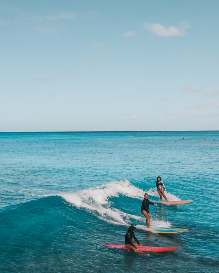 Man Surfing on Sea Waves